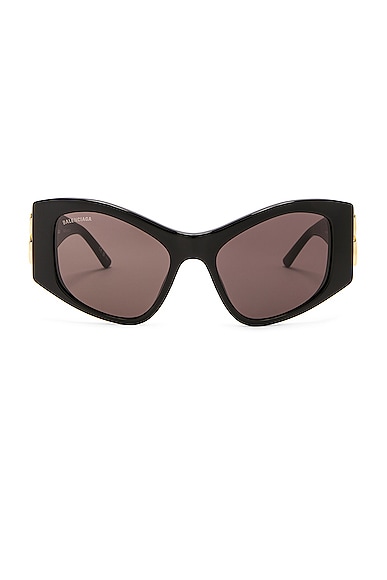 Balenciaga Dynasty Cat Eye Sunglasses in Black & Grey