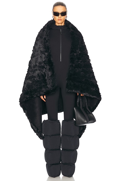 Balenciaga Ski Fake Fur Blanket in Black & White