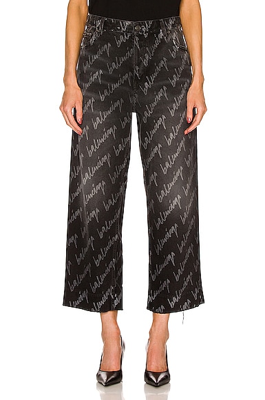 2017ss BALENCIAGA デムナ期cropped pants Balenciaga wide-leg Cropped Trousers | Black | FARFETCH