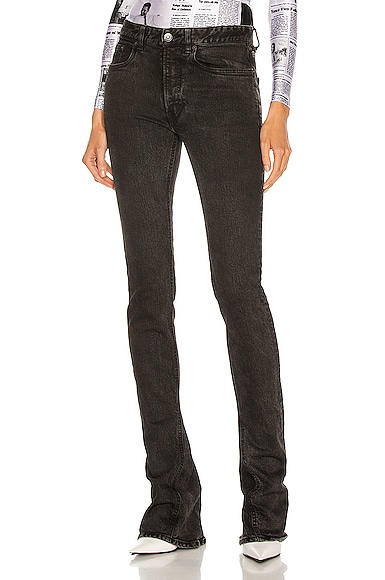 Balenciaga Flare Skinny Jean in Charcoal | FWRD