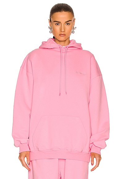 Balenciaga Medium Fit Hoodie in Pink