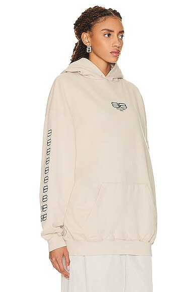 Balenciaga Medium Fit Hoodie In Beige & Black | ModeSens