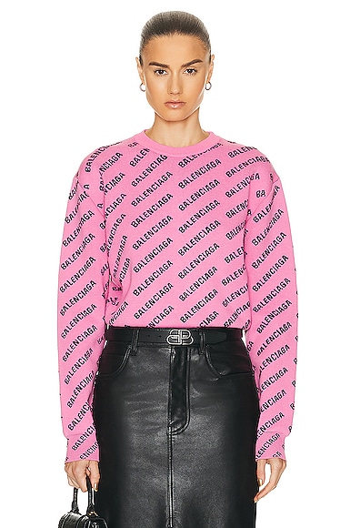 Balenciaga Cropped Sweater in Pink