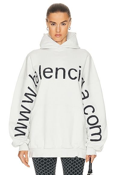 Balenciaga Large Fit Hoodie in White