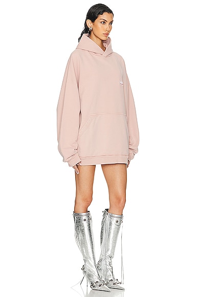 Shop Balenciaga Large Fit Hoodie In Light Pink & White