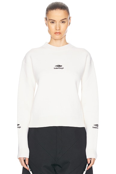 Balenciaga Ski Crewneck Sweater in White