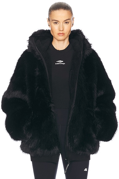 Balenciaga Ski Zip-up Hoodie in Black