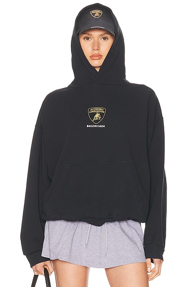 Balenciaga Lamborghini Medium Fit Hoodie in Faded Black