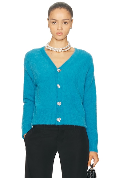 Balenciaga Fluffy Cardigan in Blue
