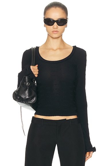 Balenciaga Long Sleeve Top in Black