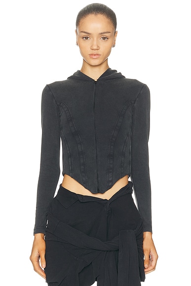 Corseted Zip Up Hoodie