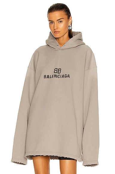 Balenciaga No Rib Hoodie in Steel Grey | FWRD