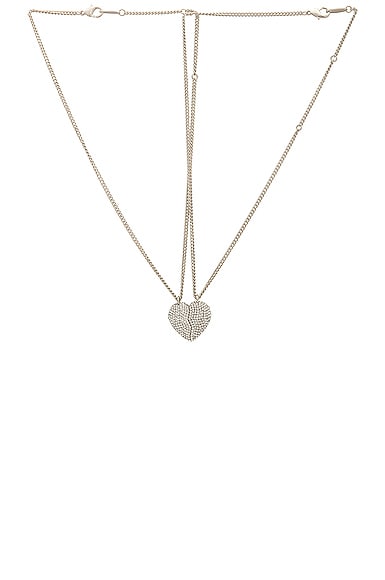 Balenciaga Love Lock Double Necklace In Silver