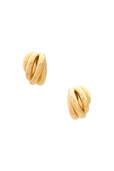 Balenciaga Saturne Earrings in Shiny Gold
