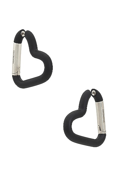 Balenciaga Love Clip Earrings in Black