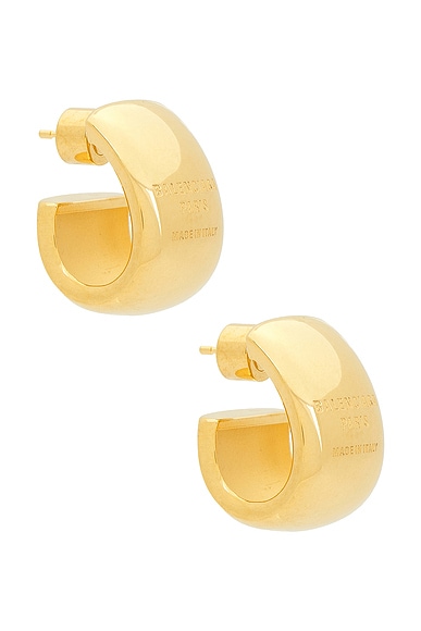 Balenciaga Plated Earring in Brass Gold