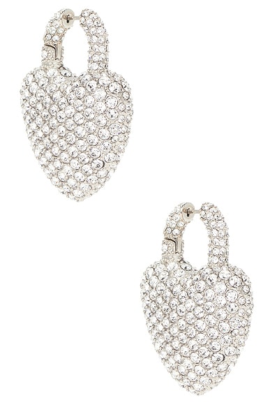 【Balenciaga】 Minnie XL心臓イヤリング Women's Minnie Xl Earrings in Silver | Balenciaga US
