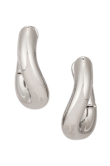 Balenciaga Loop Earrings in Shiny Silver
