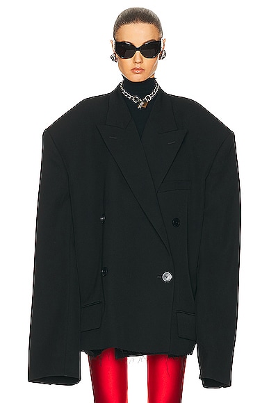 Balenciaga Cropped Blazer in Black