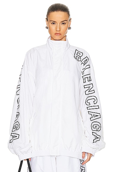 Shop Balenciaga Tracksuit Jacket In White
