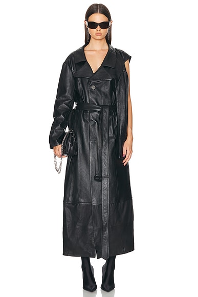 Shop Balenciaga Flatground Trench Coat In Black