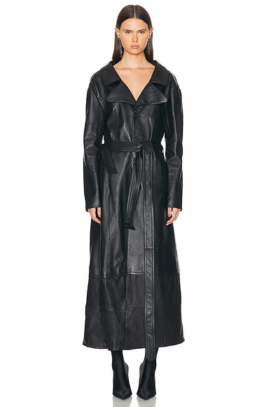 Shop Balenciaga Flatground Trench Coat In Black