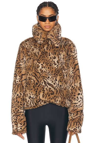 Leopard Shrunk Faux Fur Jacket