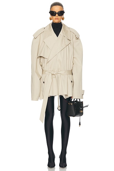 Lemaire Bicolor Trench Coat in Ash Black | FWRD Lemaire Bicolor Trench Coat in Ash Black | FWRD
