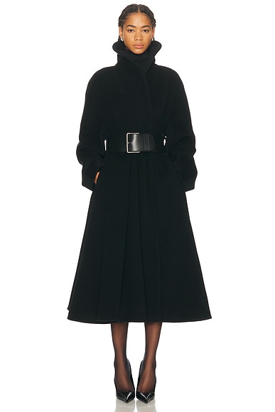 Balenciaga Wrap Coat in Black