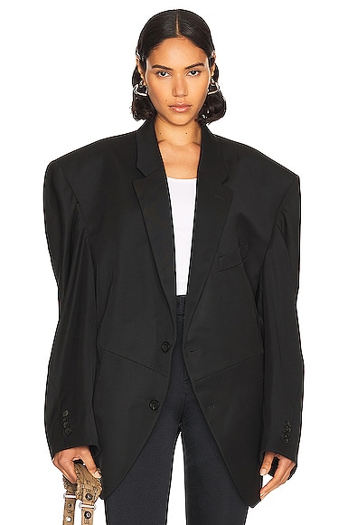 Balenciaga Twisted Jacket in Black | FWRD