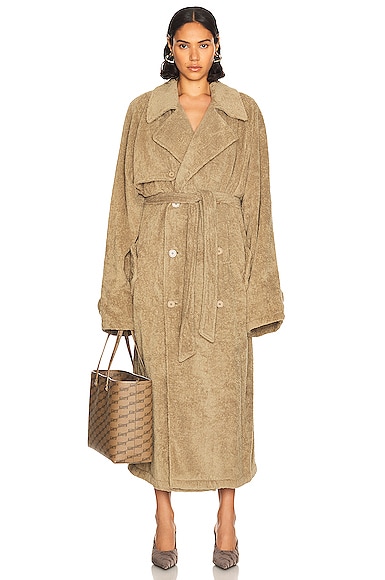 Balenciaga Towel Trench Coat in Taupe