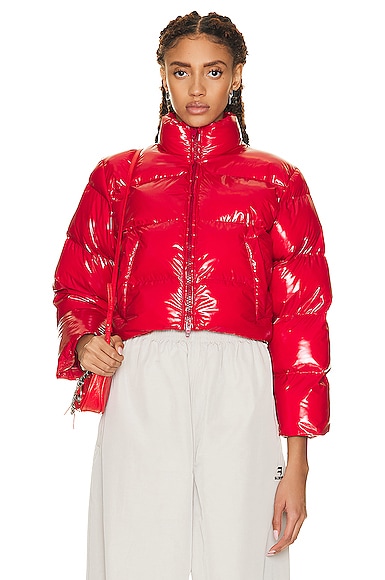 Balenciaga Cropped Puffer Jacket In Red