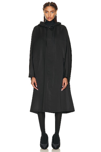 Shop Balenciaga Opera Rain Coat In Black