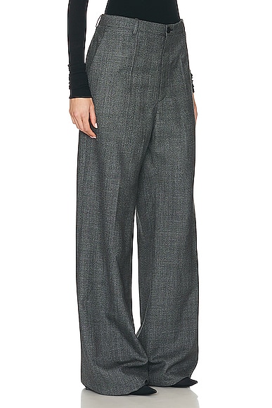 Shop Balenciaga Regular Fit Pant In Black & Grey