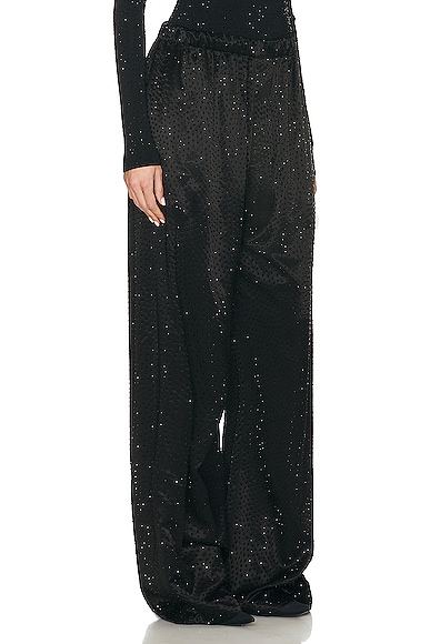 Shop Balenciaga Crystal Pyjama Pant In Black