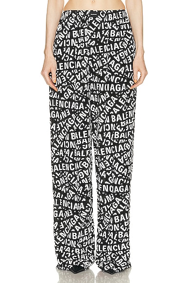 Balenciaga Pyjama Pants In Black & White