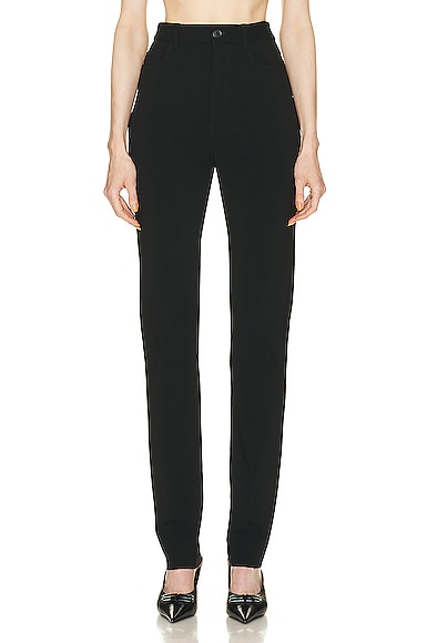 Shop Balenciaga Stretch Pant In Black