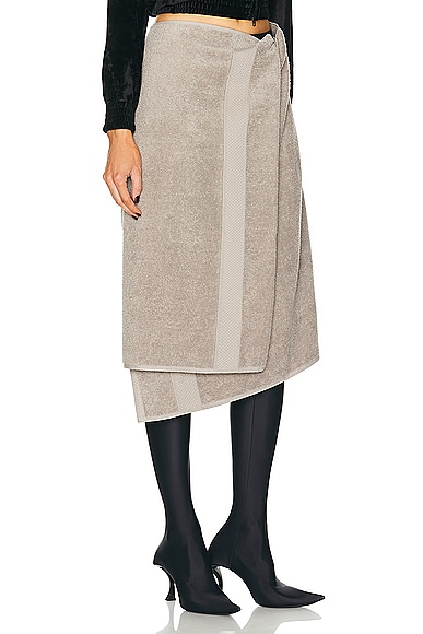 Shop Balenciaga Towel Skirt In Beige