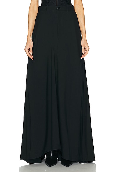Balenciaga Maxi A Line Skirt in Black