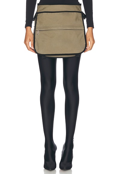 Balenciaga Mini Bag Skirt in Army Green