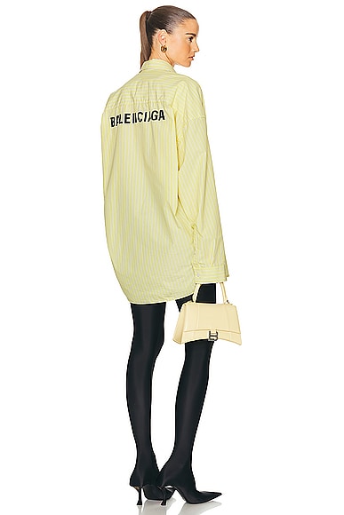 Shop Balenciaga Cocoon Shirt In Light Yellow & White