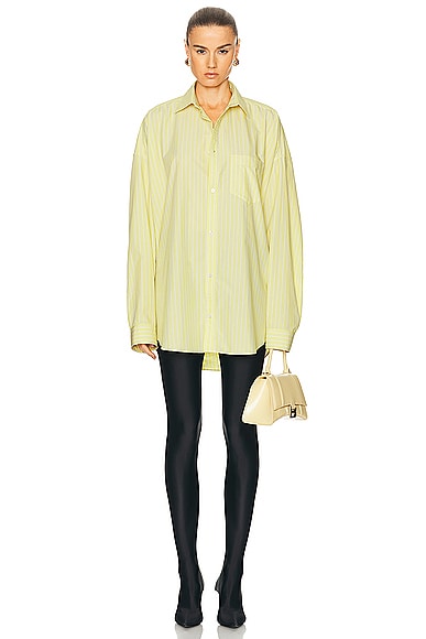 Shop Balenciaga Cocoon Shirt In Light Yellow & White