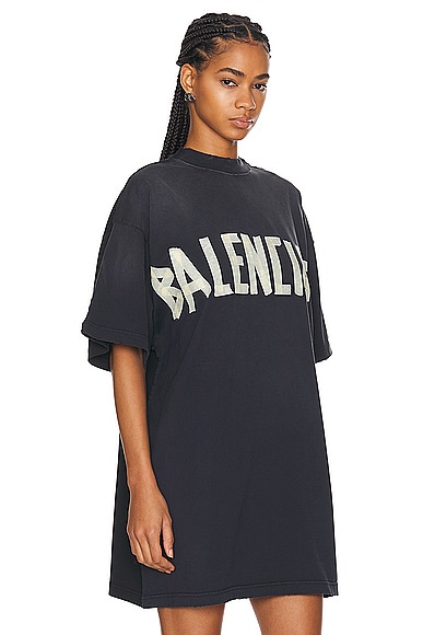 Shop Balenciaga Double Front T-shirt In Washed Black & Faded Black