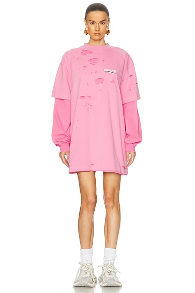 Balenciaga Camp Destroy Top in Dirty Pink