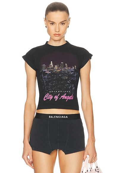 Balenciaga City Of Angels T-shirt in Faded Washed Black | FWRD
