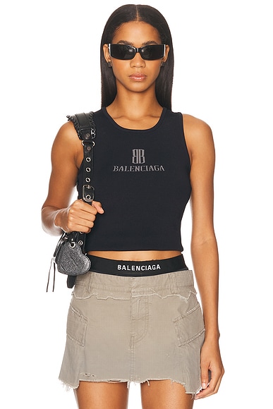 Balenciaga Tank Top in Black & Dark Grey