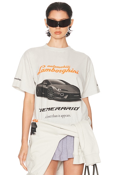 Balenciaga Lamborghini Boxy T-shirt in Dirty White