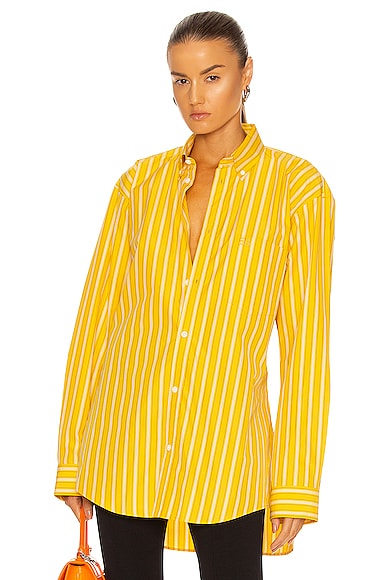 Balenciaga Large Fit Shirt In Yellow