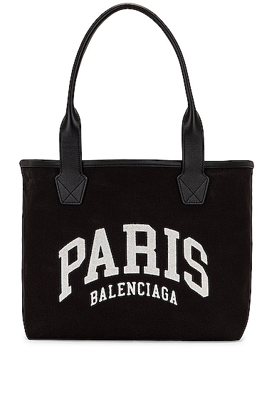 Balenciaga Small Paris Beach Bag Tote in Black