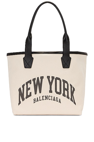Balenciaga Small New York Beach Bag Tote in White